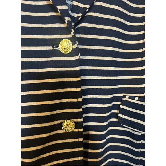 Joan Rivers Women’s Size XL Blazer Navy White with Gold Buttons and Flap Pockets - Picture 4 of 15